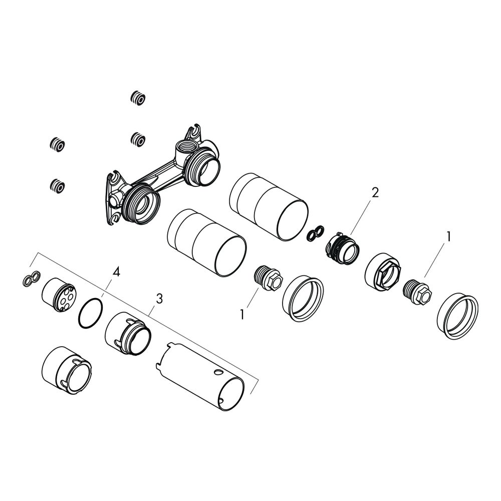 hansgrohe Grundkörper für Einhebel-Waschtischmischer Unterputz DN 15 für Wandmontag... HANSGROHE-13622180 4011097625386 (Abb. 2)