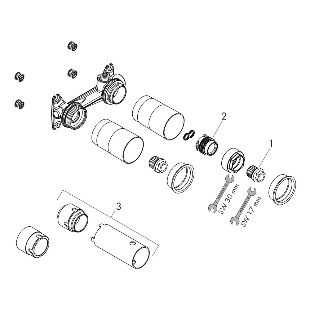 Hansgrohe AXOR Grundkörper für Einhebel-Waschtischmischer Unterputz für Wandmontage... HANSGROHE-13623180 4059625032213 (Abb. 2)