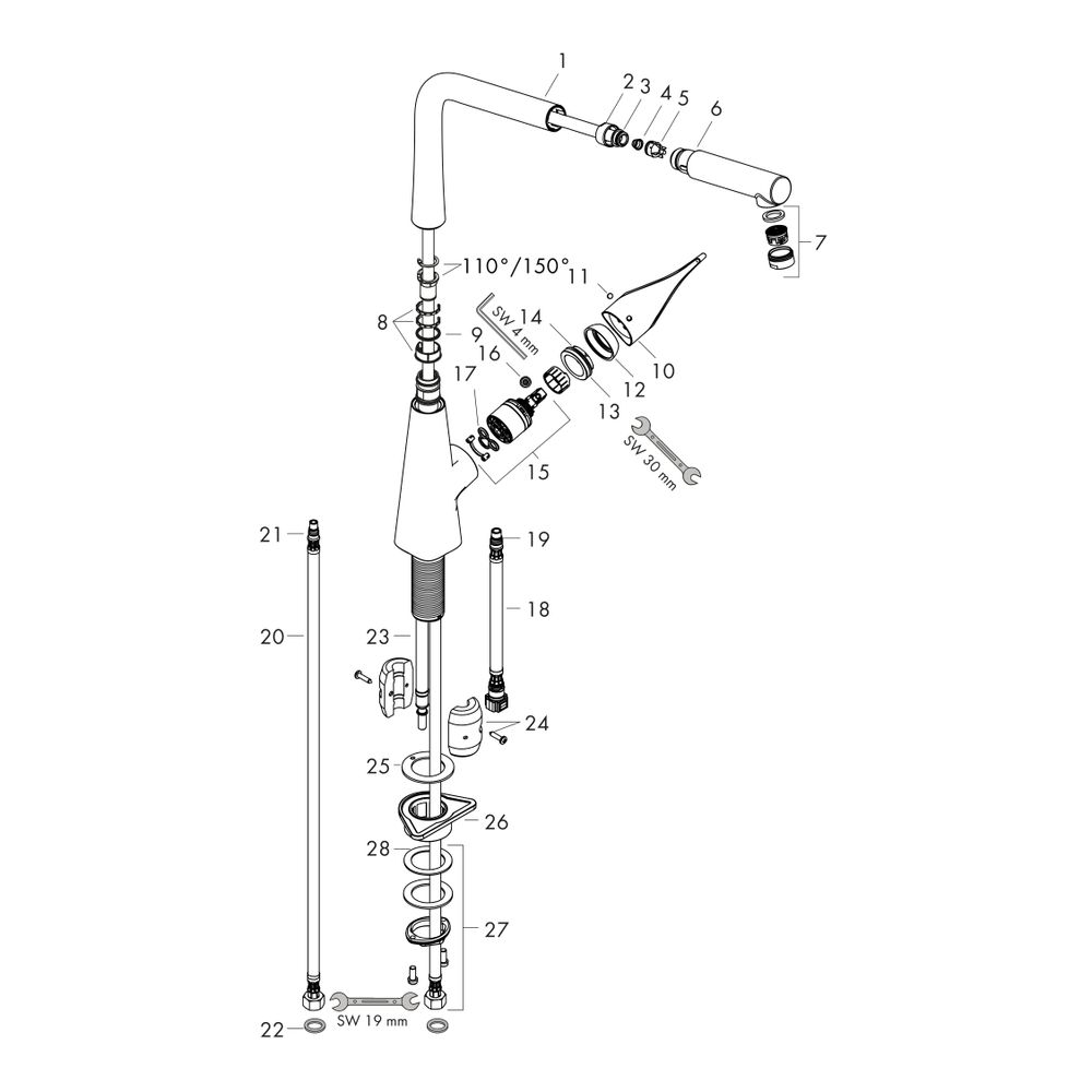 hansgrohe Metris M71 Einhebel-Küchenmischer 320mm 7,7l/min Chrom, mit Ausziehauslau... HANSGROHE-14821000 4011097718354 (Abb. 3)