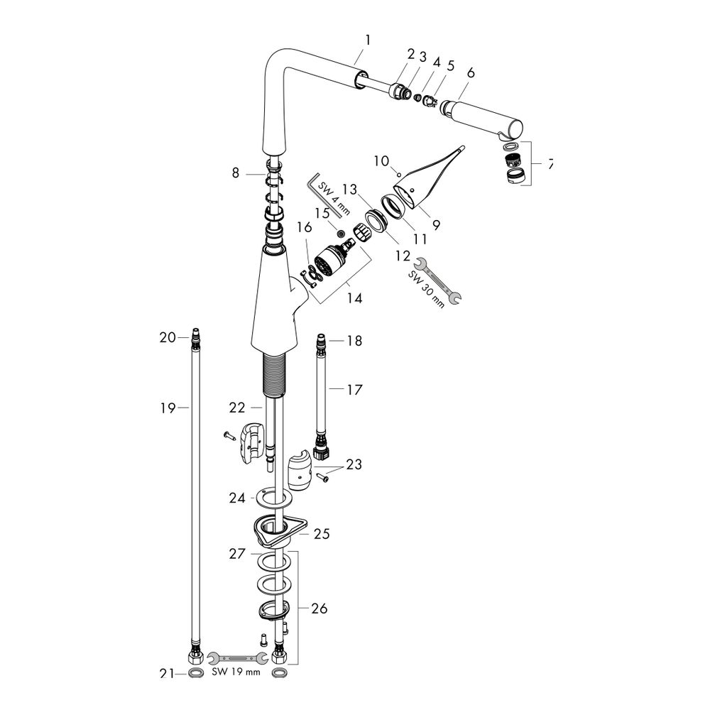 hansgrohe Metris M71 Einhebel-Küchenmischer 320mm 7,7l/min Edelstahl Finish, mit Au... HANSGROHE-14821800 4011097718347 (Abb. 4)