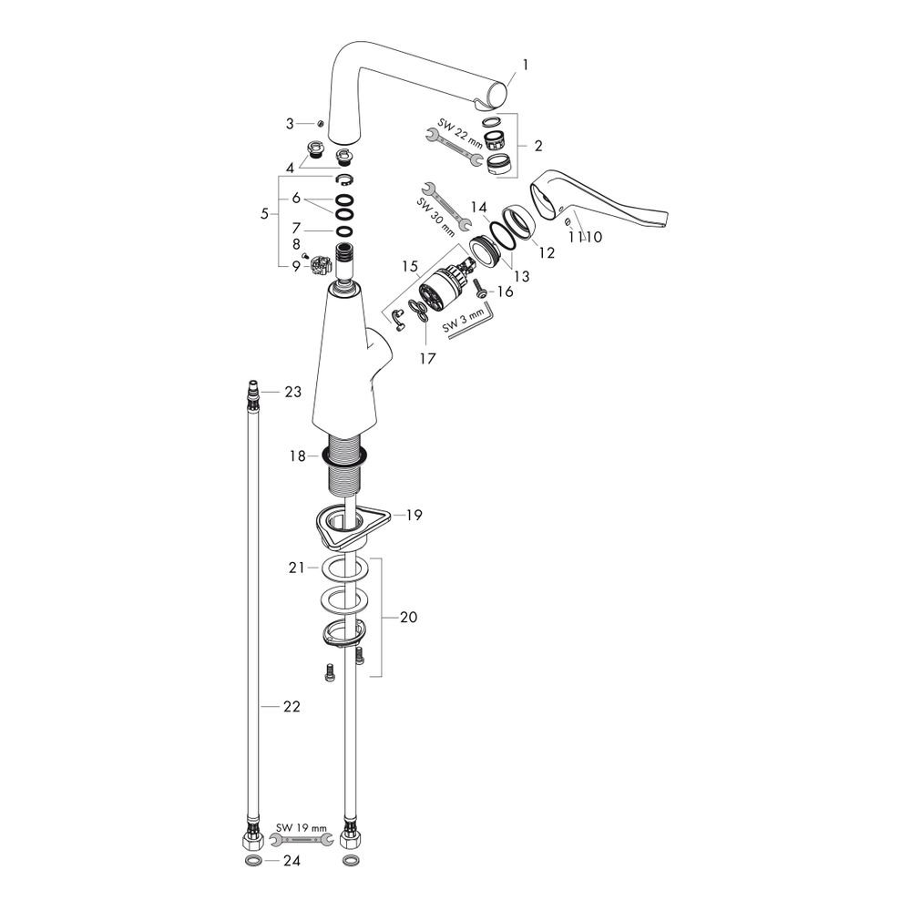 hansgrohe Metris M71 Einhebel-Küchenmischer 320mm 12l/min Chrom, 1jet... HANSGROHE-14822000 4011097718170 (Abb. 2)