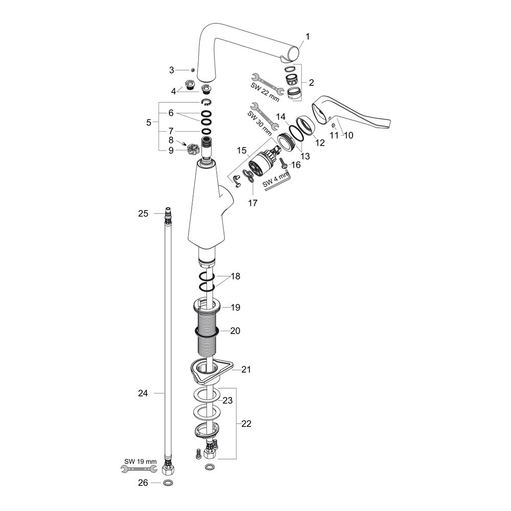 hansgrohe Metris M71 Einhebel-Küchenmischer 320mm 12l/min Chrom, Vorfenstermontage,... HANSGROHE-14823000 4011097718323 (Abb. 2)