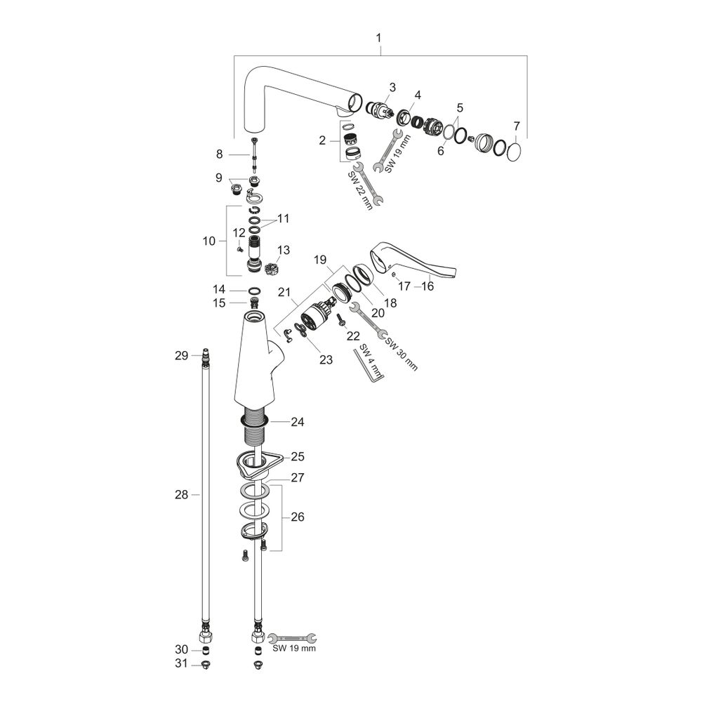 hansgrohe Metris Select M71 Einhebel-Küchenmischer 320mm 8l/min Edelstahl Finish, 1... HANSGROHE-14883800 4011097748566 (Abb. 3)