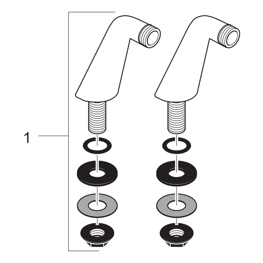 hansgrohe Montageset für Wannenrandmischer, Chrom... HANSGROHE-14920000 4011097153759 (Abb. 2)