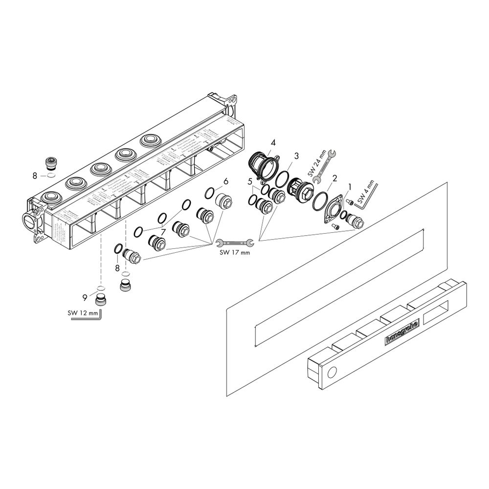 hansgrohe RainSelect Grundkörper für 3 Verbraucher... HANSGROHE-15311180 4059625034057 (Abb. 4)