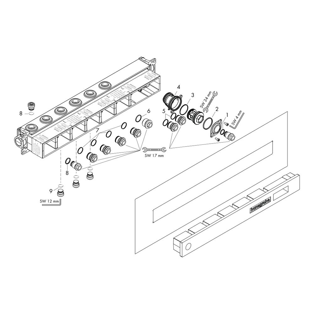hansgrohe RainSelect Grundkörper für 4 Verbraucher... HANSGROHE-15312180 4059625034040 (Abb. 4)