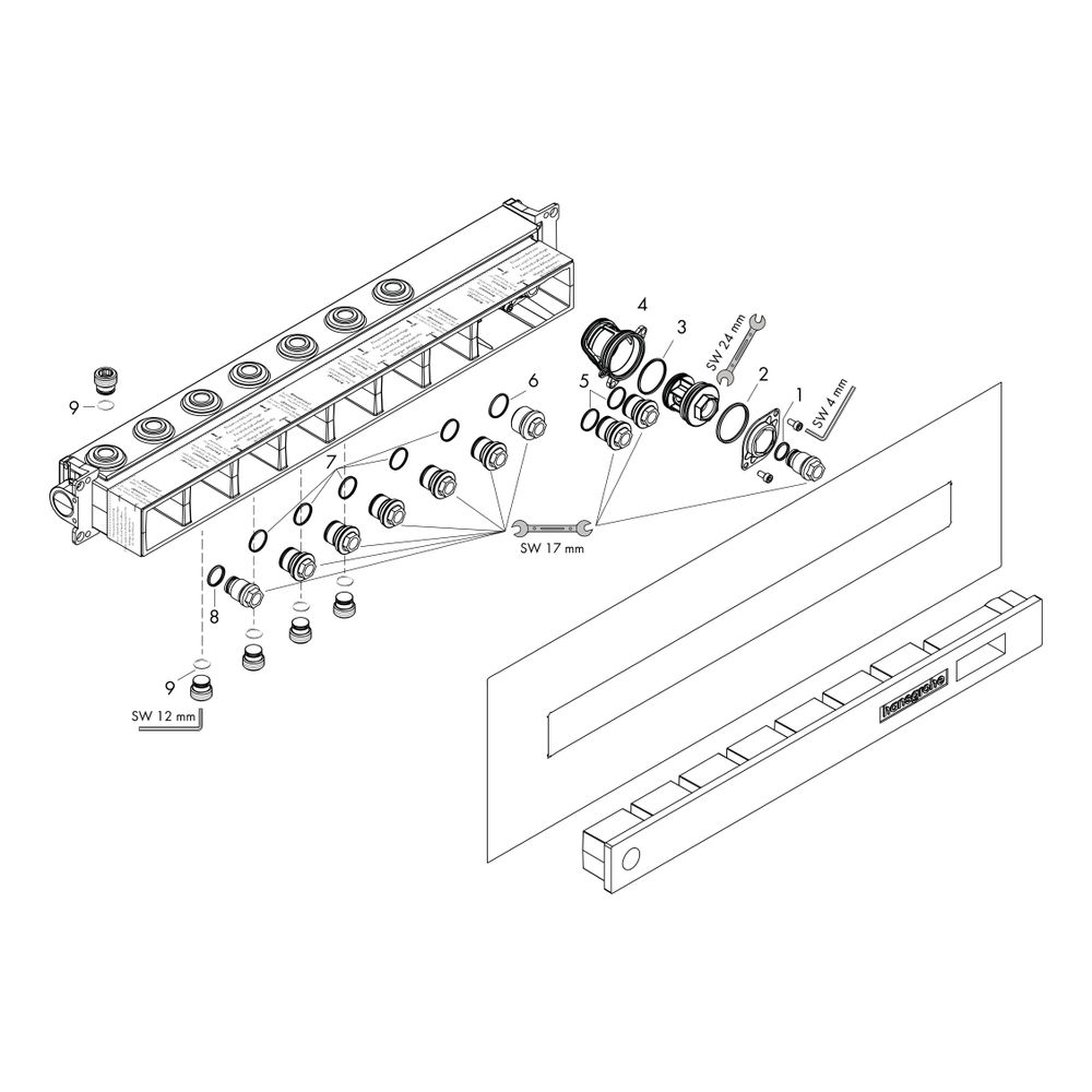 hansgrohe RainSelect Grundkörper für 5 Verbraucher... HANSGROHE-15313180 4059625034033 (Abb. 4)