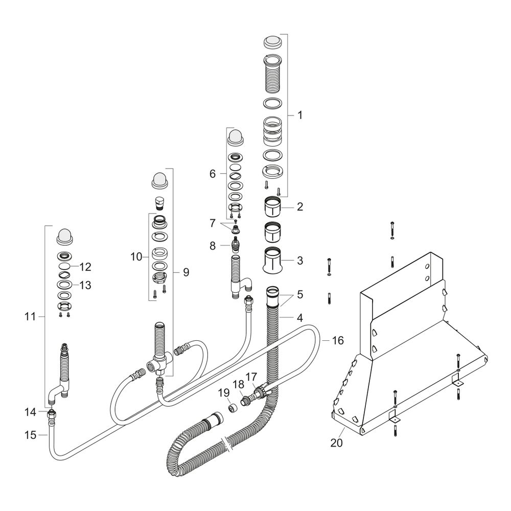 Hansgrohe AXOR Grundkörper für 4-Loch Wannenrandarmatur, Secuflexbox, DN 15... HANSGROHE-15480180 4059625077498 (Abb. 2)