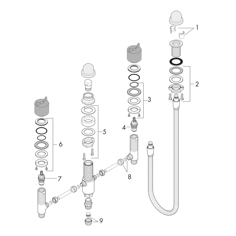 Hansgrohe AXOR Grundkörper für 3-Loch Wannenrandarmatur, Keramikventile 90 Grad, G ... HANSGROHE-15484180 4059625077603 (Abb. 2)