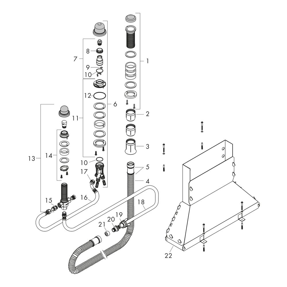 Hansgrohe AXOR 3-Loch Wannenarmatur Grundkörper für Wannenrandmontage, Secubox, DN ... HANSGROHE-15485180 4059625077627 (Abb. 2)