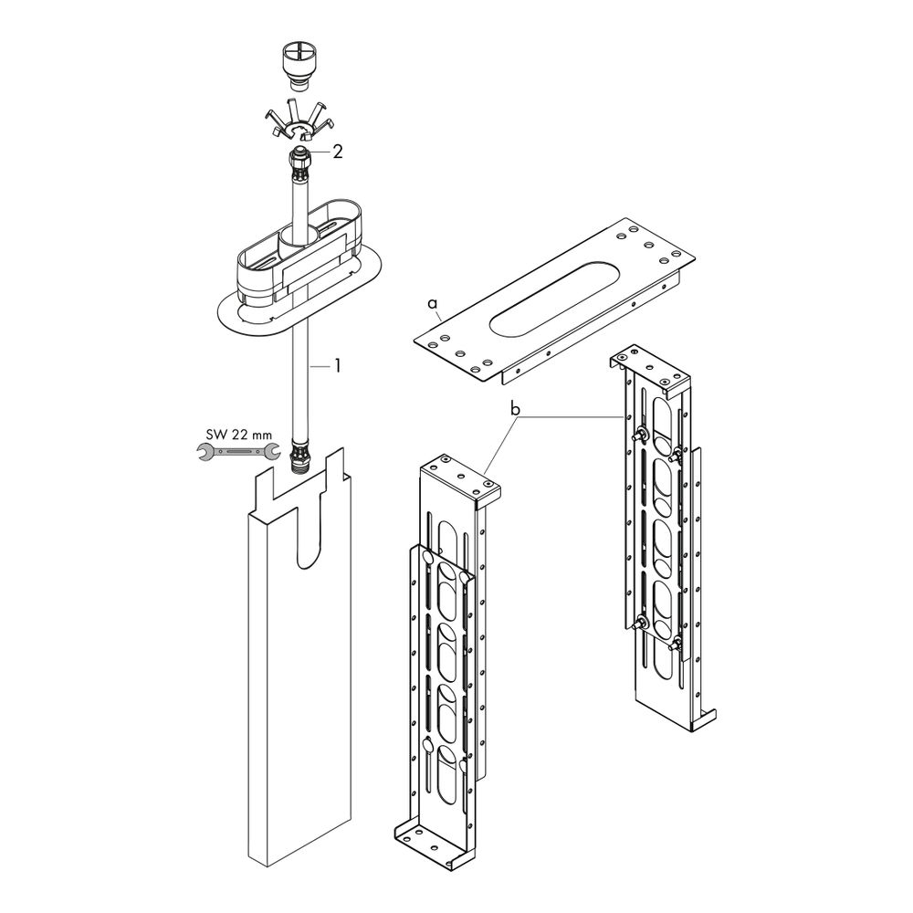 Hansgrohe AXOR sBox Wannenrand-, Fliesenrand-Grundset, DN 15, R 1/2", 15490180... HANSGROHE-15490180 4059625202883 (Abb. 2)