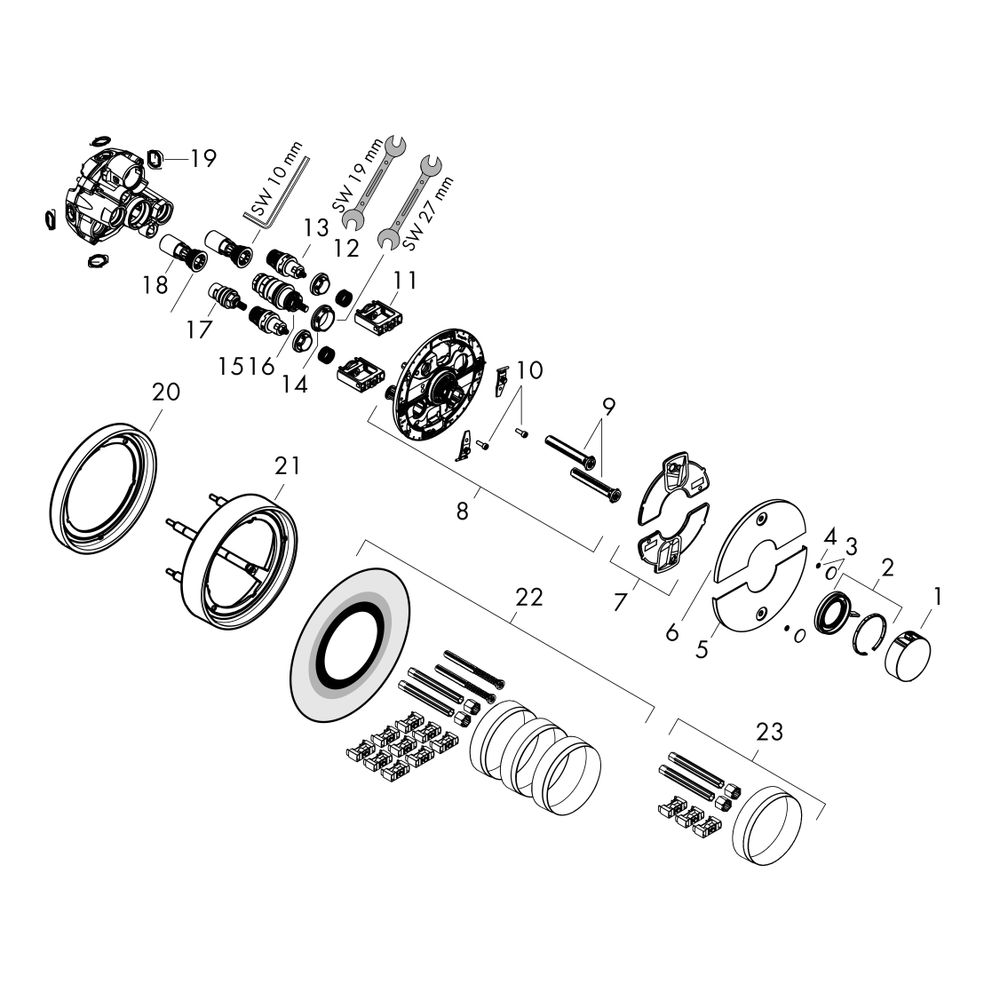 hansgrohe Shower Select Comfort S Thermostat Unterputz Mattweiß für 2 Verbraucher 2... HANSGROHE-15554700 4059625465028 (Abb. 2)