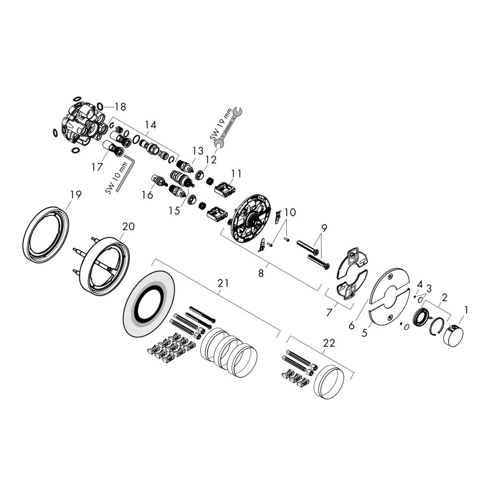Hansgrohe ShowerSelect Comfort S Thermostat Unterputz, 26l/min, für 2 Verb., integr... HANSGROHE-15556140 4059625464984 (Abb. 2)