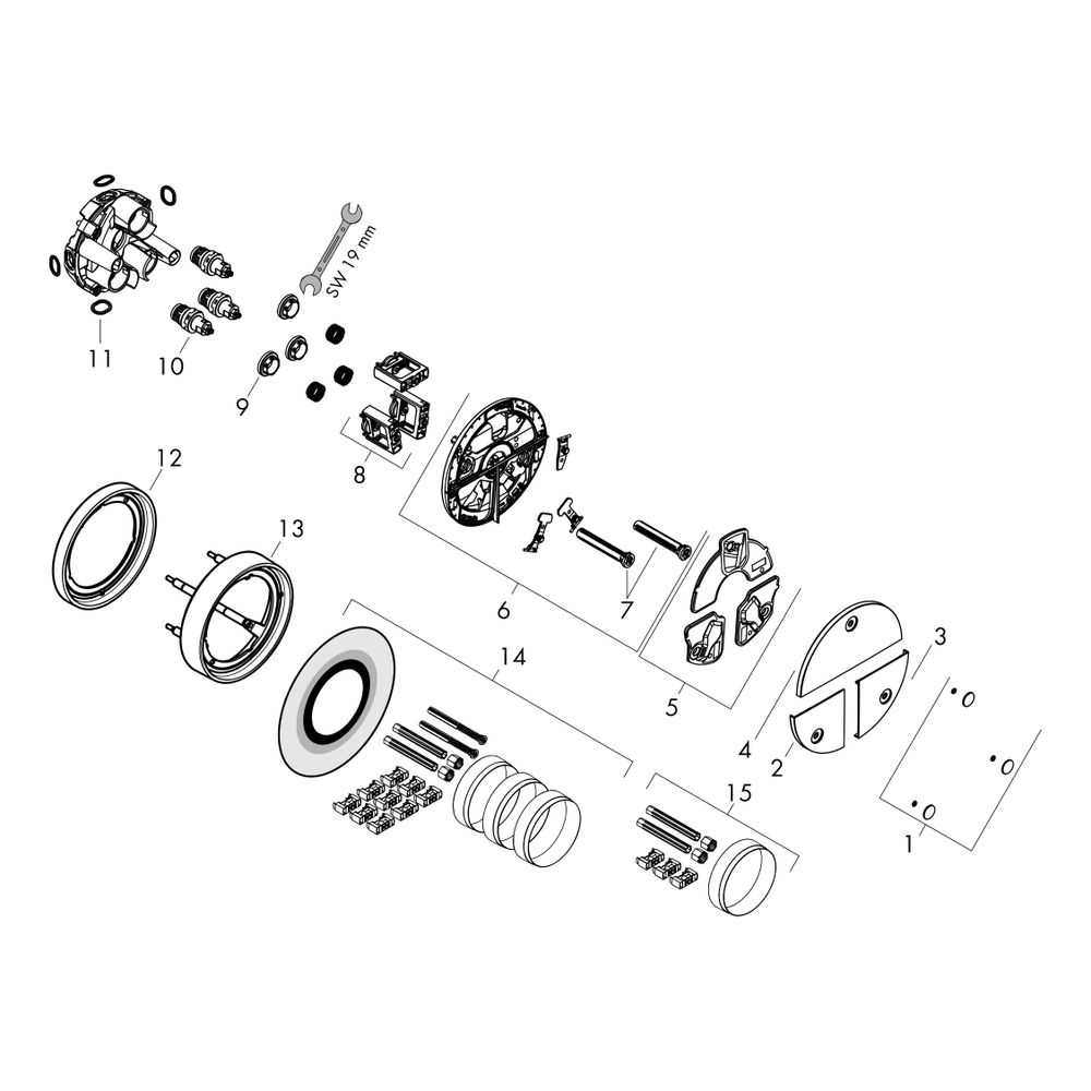 hansgrohe Shower Select Comfort S Ventil Unterputz Bronze gebürstet für 3 Verbrauch... HANSGROHE-15558140 4059625465325 (Abb. 3)
