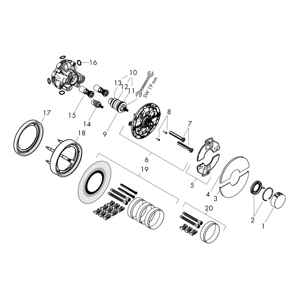 Hansgrohe ShowerSelect Comfort S Thermostat, 34,8l/min, Unterputz, 1 Verbraucher, B... HANSGROHE-15559140 4059625465226 (Abb. 2)