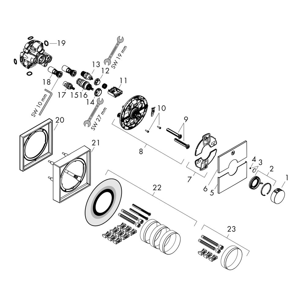 hansgrohe Shower Select Comfort E Thermostat Unterputz Bronze gebürstet für 1 Verbr... HANSGROHE-15571000 4059625465448 (Abb. 2)