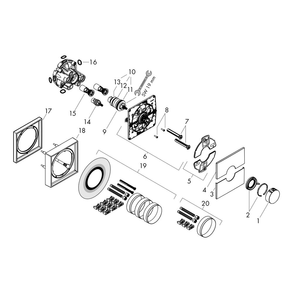 hansgrohe Shower Select Comfort E Thermostat Unterputz, Mattweiß für 1 Verbraucher ... HANSGROHE-15574670 4059625466070 (Abb. 2)