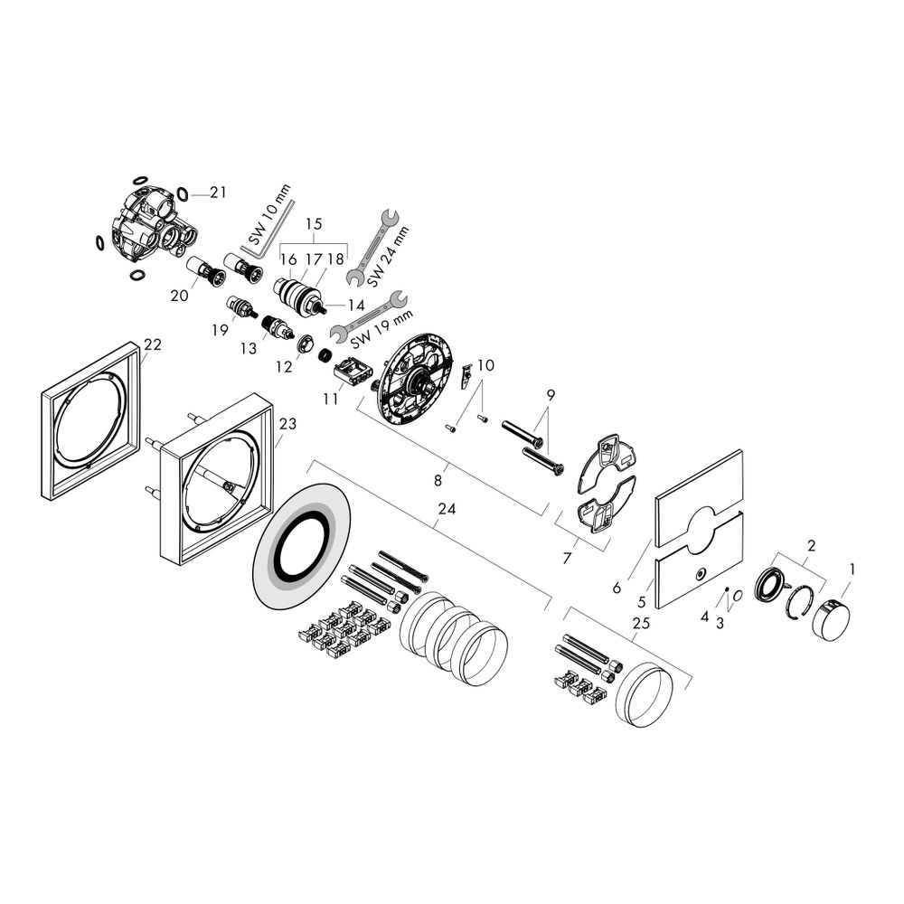 hansgrohe Shower Select Comfort E Thermostat Unterputz Schwarz/Chrom gebürstet für ... HANSGROHE-15575140 4059625465974 (Abb. 2)