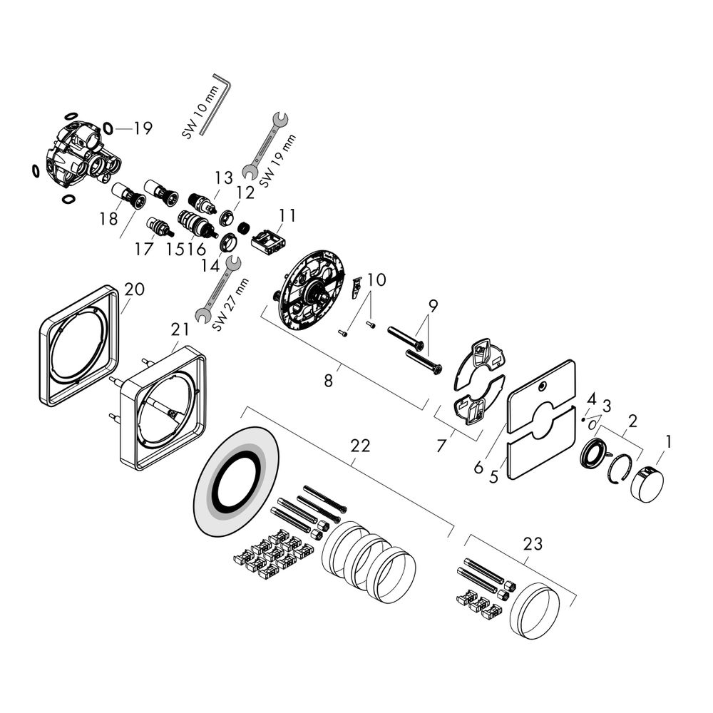 Hansgrohe ShowerSelect Comfort Q Thermostat Unterputz, 20,3l/min, für 1 Verbraucher... HANSGROHE-15581000 4059625466193 (Abb. 2)