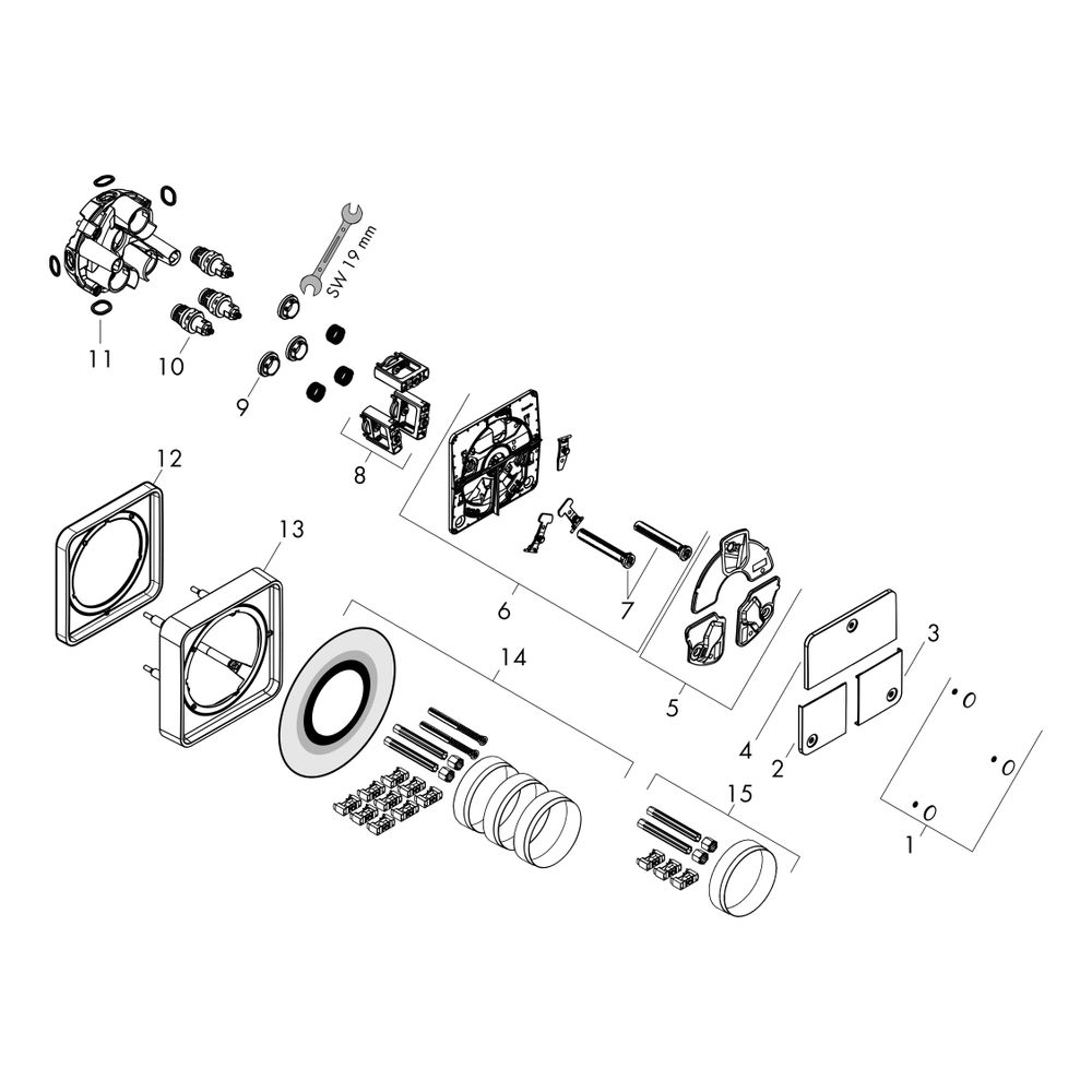 hansgrohe Shower Select Comfort Q Ventil Unterputz Bronze gebürstet für 3 Verbrauch... HANSGROHE-15587140 4059625466568 (Abb. 2)