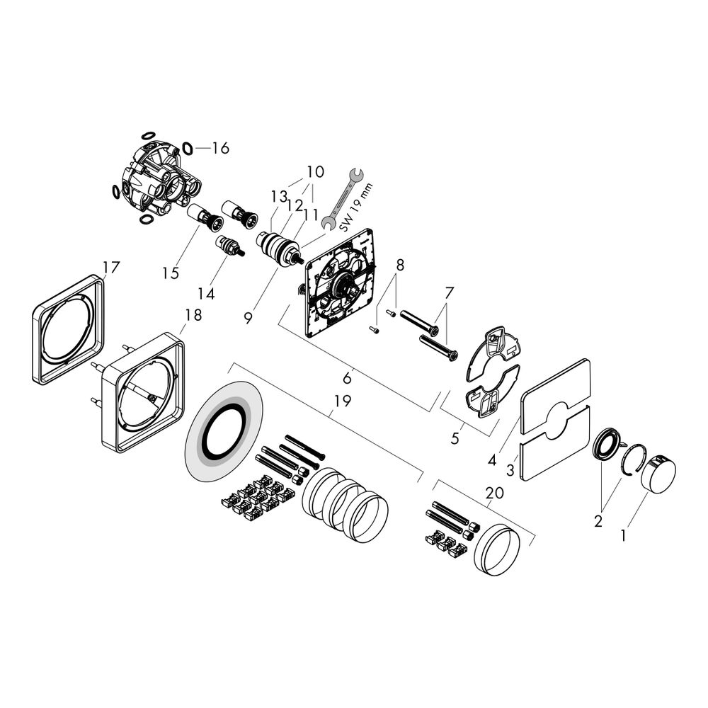 Hansgrohe ShowerSelect Comfort Q Thermostat, 34,8l/min, Unterputz, 1 Verbraucher, B... HANSGROHE-15588140 4059625466483 (Abb. 3)