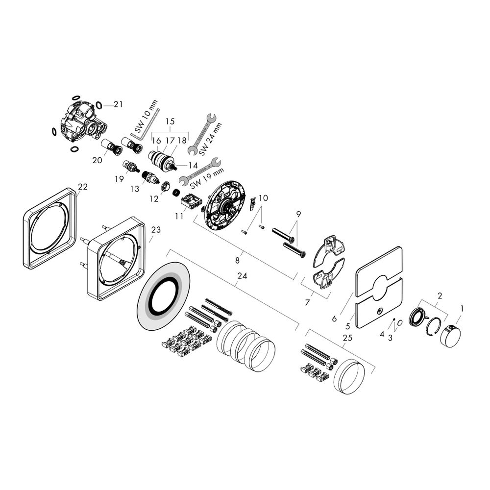 hansgrohe Shower Select Comfort Q Thermostat Unterputz Schwarz/Chrom gebürstet für ... HANSGROHE-15589340 4059625466391 (Abb. 2)
