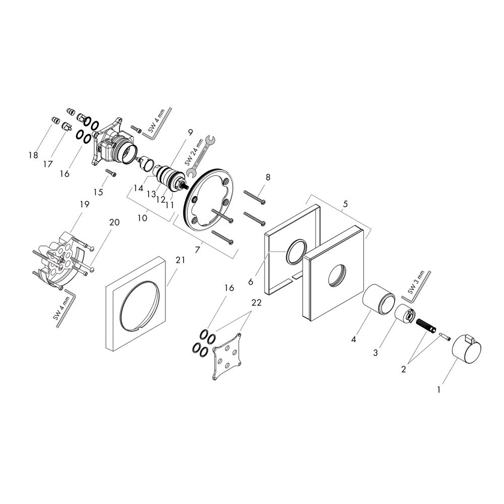 hansgrohe Shower Select Glas Thermostat HighFlow Unterputz, Weiß/Chrom... HANSGROHE-15734400 4011097777528 (Abb. 2)