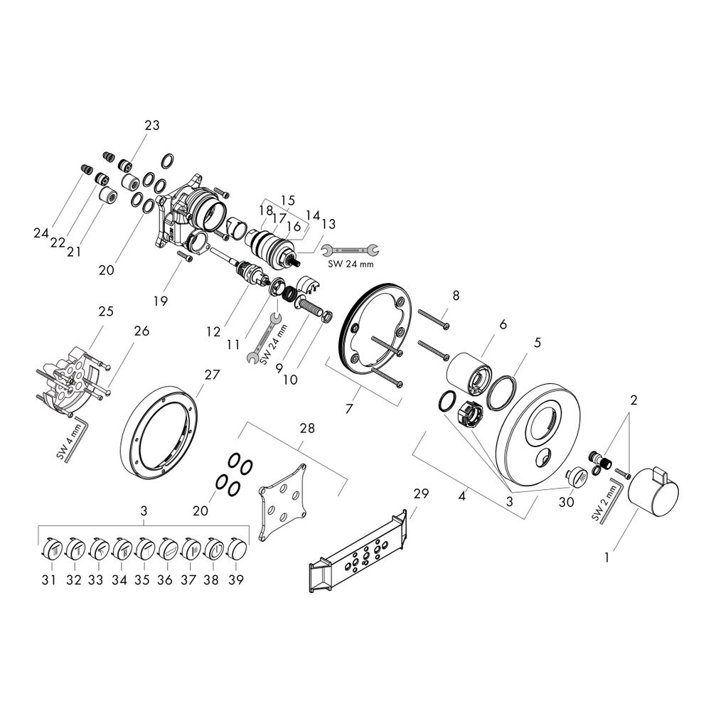 hansgrohe Shower Select S Thermostat HighFlow Unterputz Chrom für 1 Verbraucher und... HANSGROHE-15742000 4011097741352 (Abb. 2)