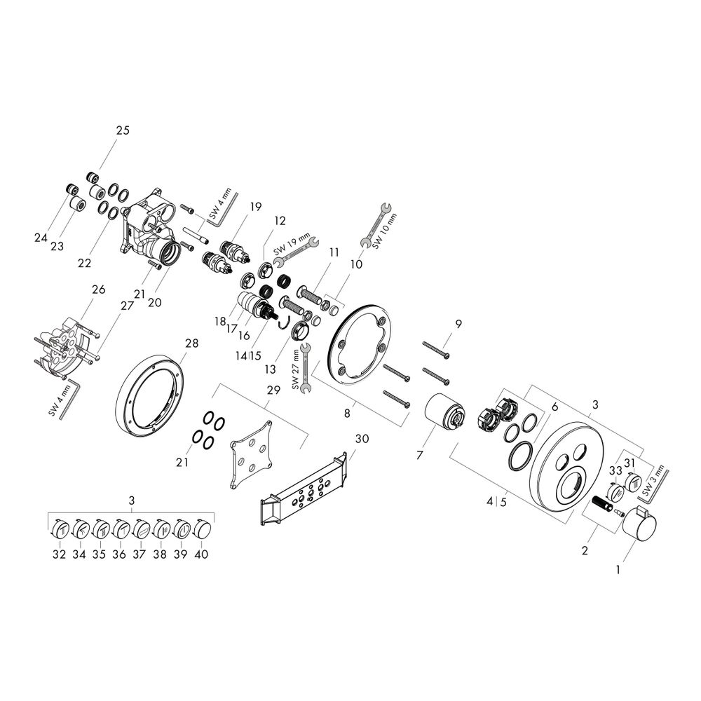 hansgrohe Shower Select S Thermostat Unterputz Chrom für 2 Verbraucher... HANSGROHE-15743000 4011097741345 (Abb. 2)