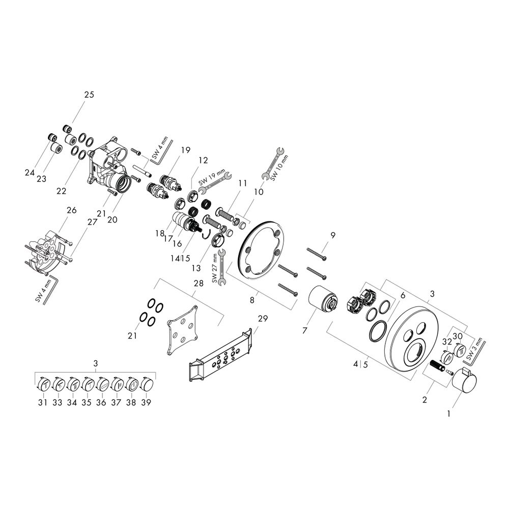 hansgrohe Shower Select S Thermostat Unterputz Bronze gebürstet für 2 Verbraucher... HANSGROHE-15743140 4059625142424 (Abb. 2)