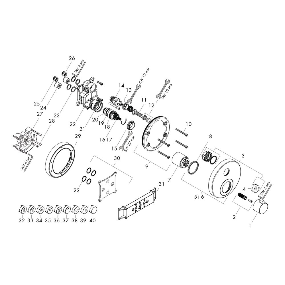 hansgrohe Shower Select S Thermostat Unterputz Chrom für 1 Verbraucher... HANSGROHE-15744000 4011097741338 (Abb. 2)