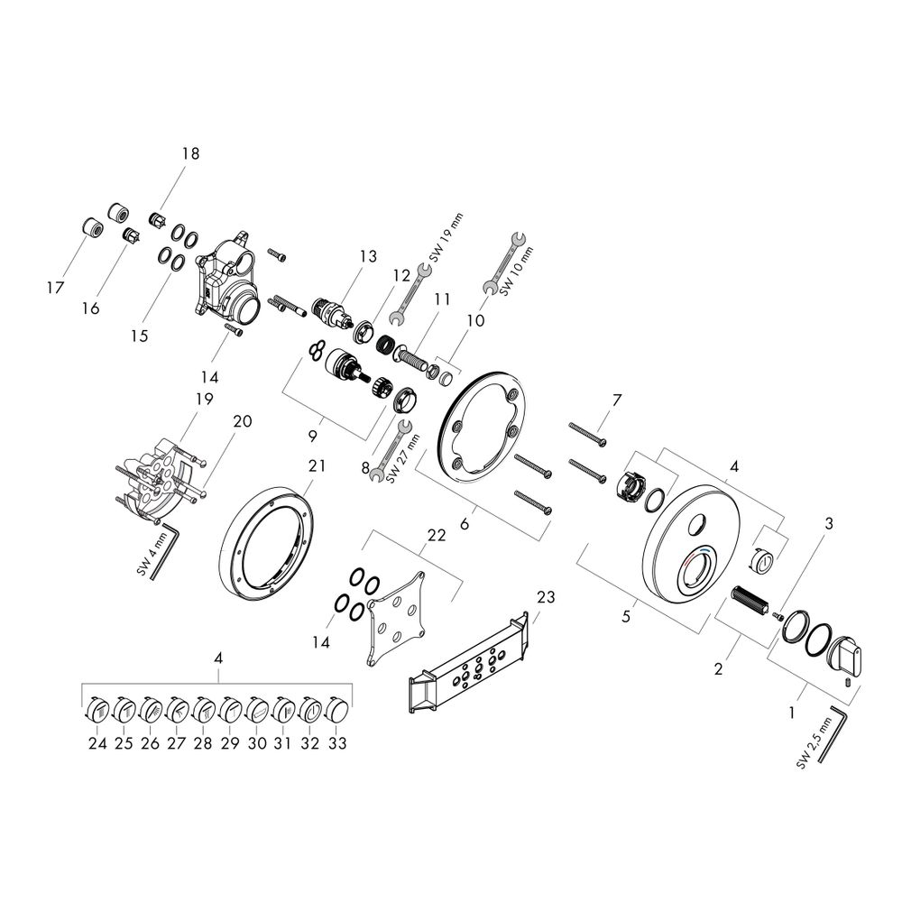 hansgrohe Shower Select S Mischer Unterputz Chrom für 1 Verbraucher... HANSGROHE-15747000 4011097746388 (Abb. 2)