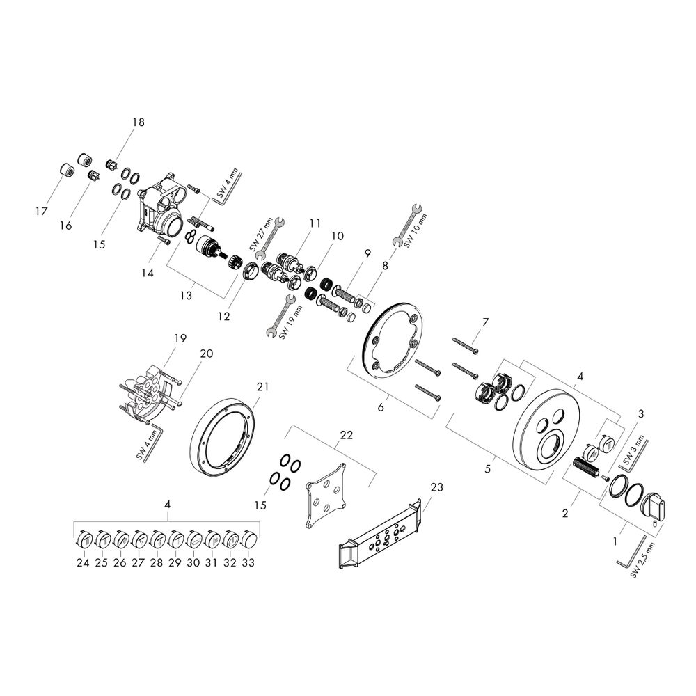 hansgrohe Shower Select S Mischer Unterputz Chrom für 2 Verbraucher... HANSGROHE-15748000 4011097749631 (Abb. 2)