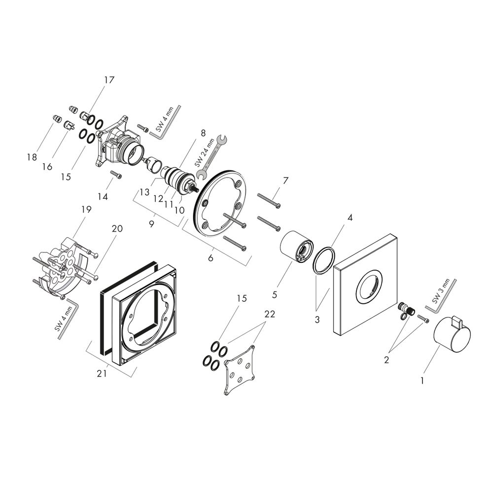 hansgrohe Shower Select Thermostat HighFlow Unterputz, Bronze gebürstet... HANSGROHE-15760140 4059625355893 (Abb. 2)