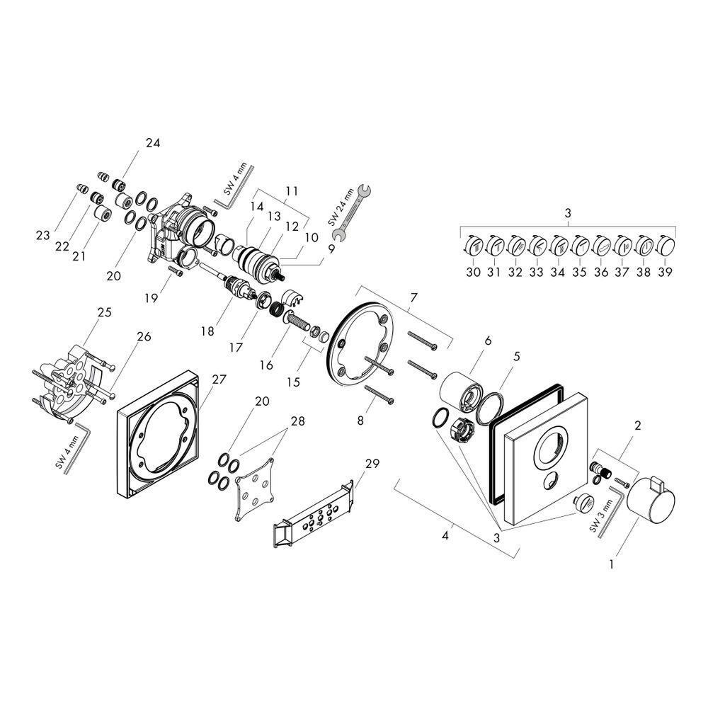 hansgrohe Shower Select Thermostat HighFlow Unterputz Chrom für 1 Verbraucher und e... HANSGROHE-15761000 4011097719863 (Abb. 2)