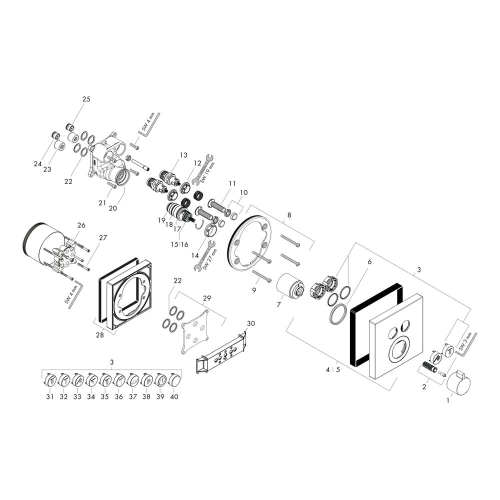 hansgrohe Shower Select Thermostat Unterputz Bronze gebürstet für 2 Verbraucher... HANSGROHE-15763140 4059625230299 (Abb. 2)