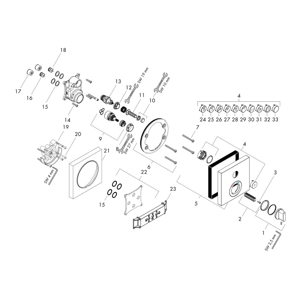 hansgrohe Shower Select Mischer Unterputz Chrom für 1 Verbraucher... HANSGROHE-15767000 4011097746364 (Abb. 2)