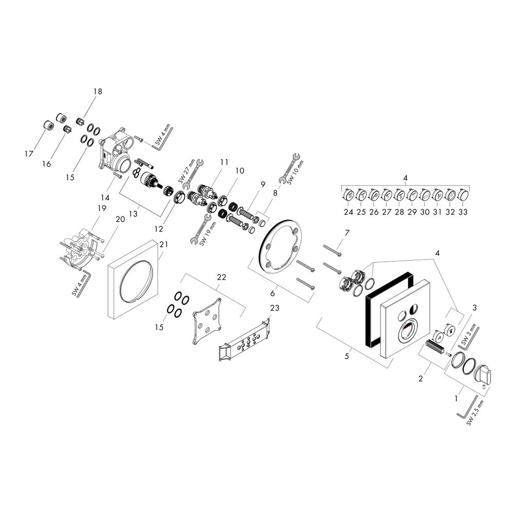 hansgrohe Shower Select Mischer Unterputz Chrom für 2 Verbraucher... HANSGROHE-15768000 4011097749624 (Abb. 2)