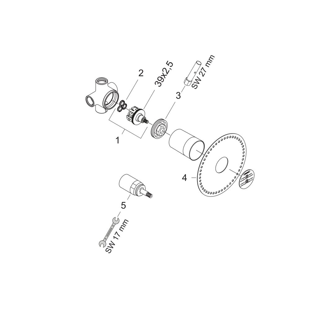 hansgrohe Grundkörper für Quattro 4-Wege Umstellventil Unterputz... HANSGROHE-15930180 4011097345239 (Abb. 3)