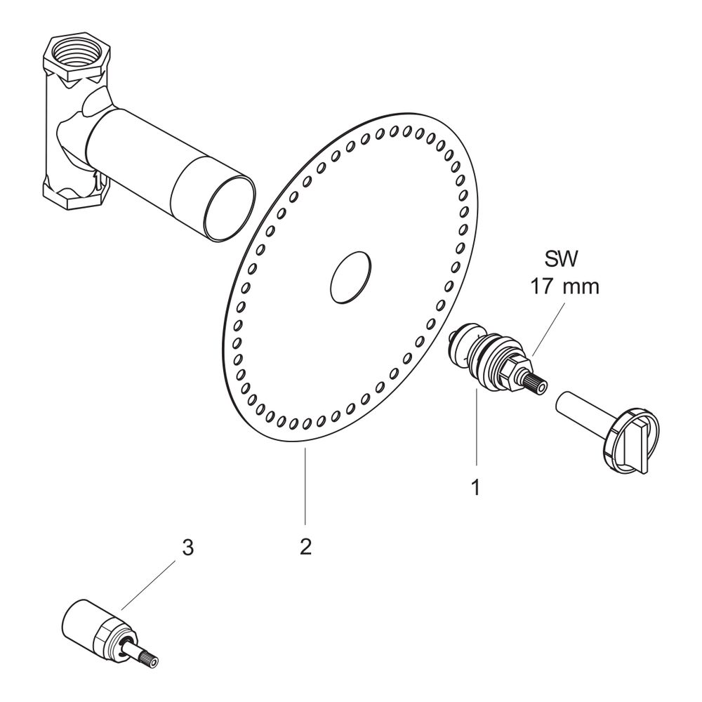 hansgrohe Grundkörper 130l/min für Abstellventil Unterputz Spindel DN 20... HANSGROHE-15970180 4011097345208 (Abb. 4)