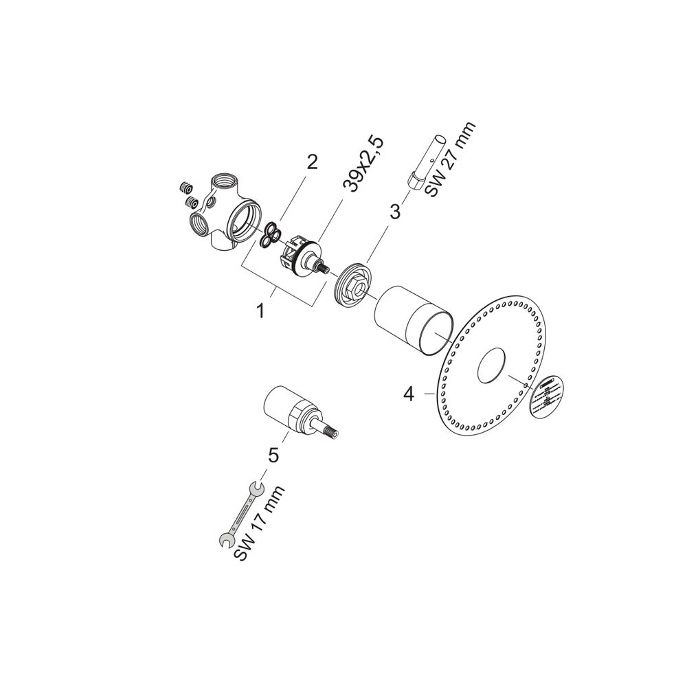 hansgrohe Grundkörper für Trio Ab-/ Umstellventil Unterputz... HANSGROHE-15981180 4011097415772 (Abb. 3)