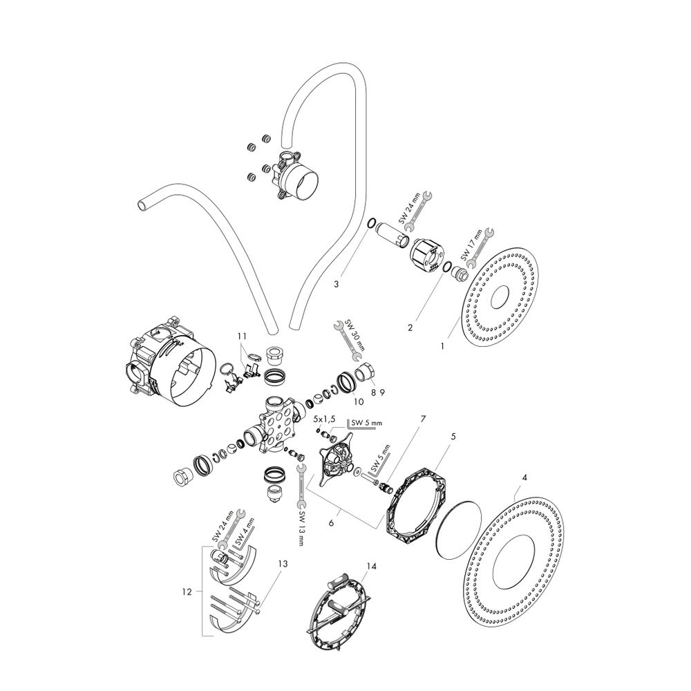 Hansgrohe AXOR Grundkörper für Elektronik-Waschtischmischer Unterputz für Wandmonta... HANSGROHE-16180180 4011097678894 (Abb. 2)