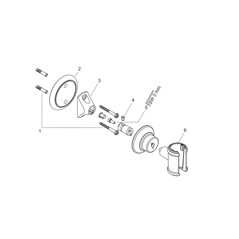 Hansgrohe AXOR Montreux Brausehalter, 68x68x84mm, Metall, Brushed Black Chrome... HANSGROHE-16325340 4011097878683 (Abb. 2)