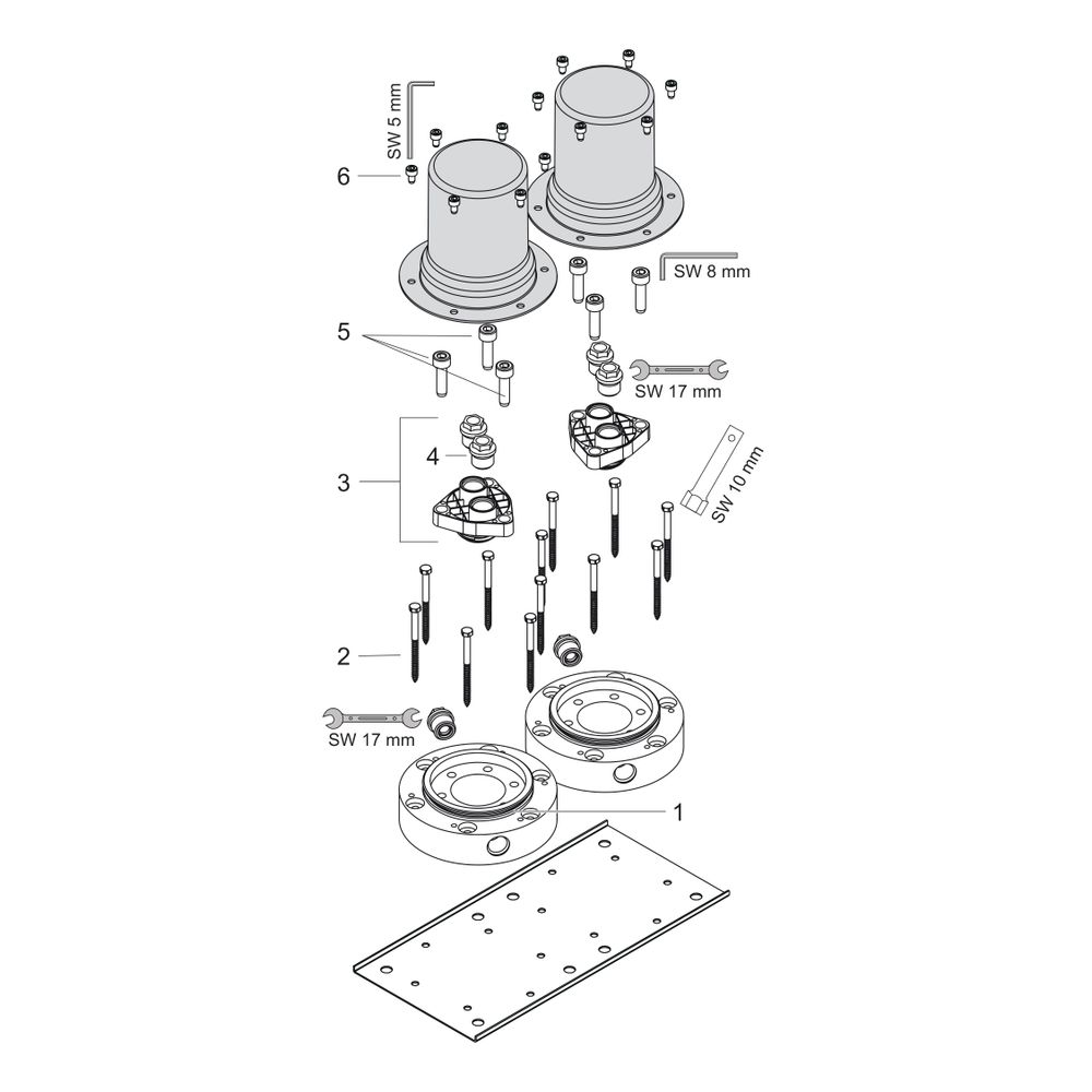 Hansgrohe AXOR Montreux Grundkörper für 2-Griff Wannenarmatur bodenstehend, DN 15... HANSGROHE-16549180 4011097527062 (Abb. 2)