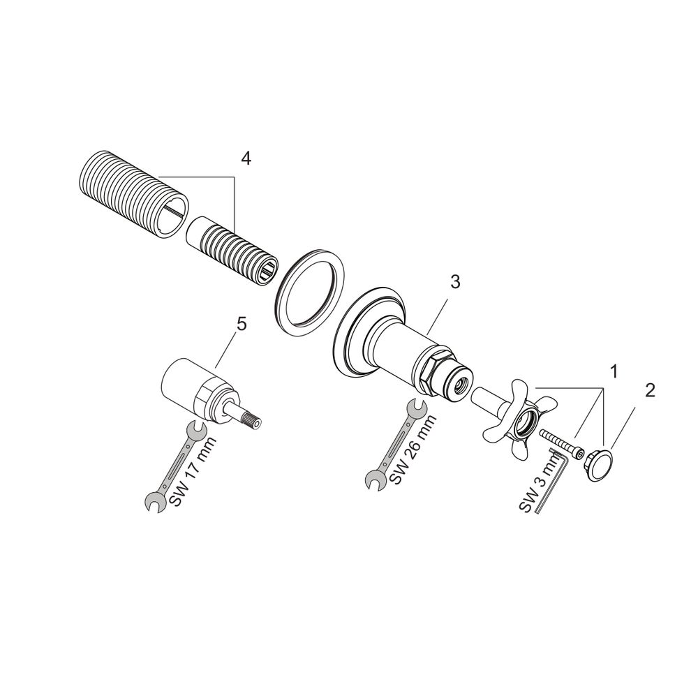 Hansgrohe AXOR Montreux Absperrventil Unterputz, Kreuzgriff, DN 15/DN 20, Brushed N... HANSGROHE-16871820 4011097515847 (Abb. 2)