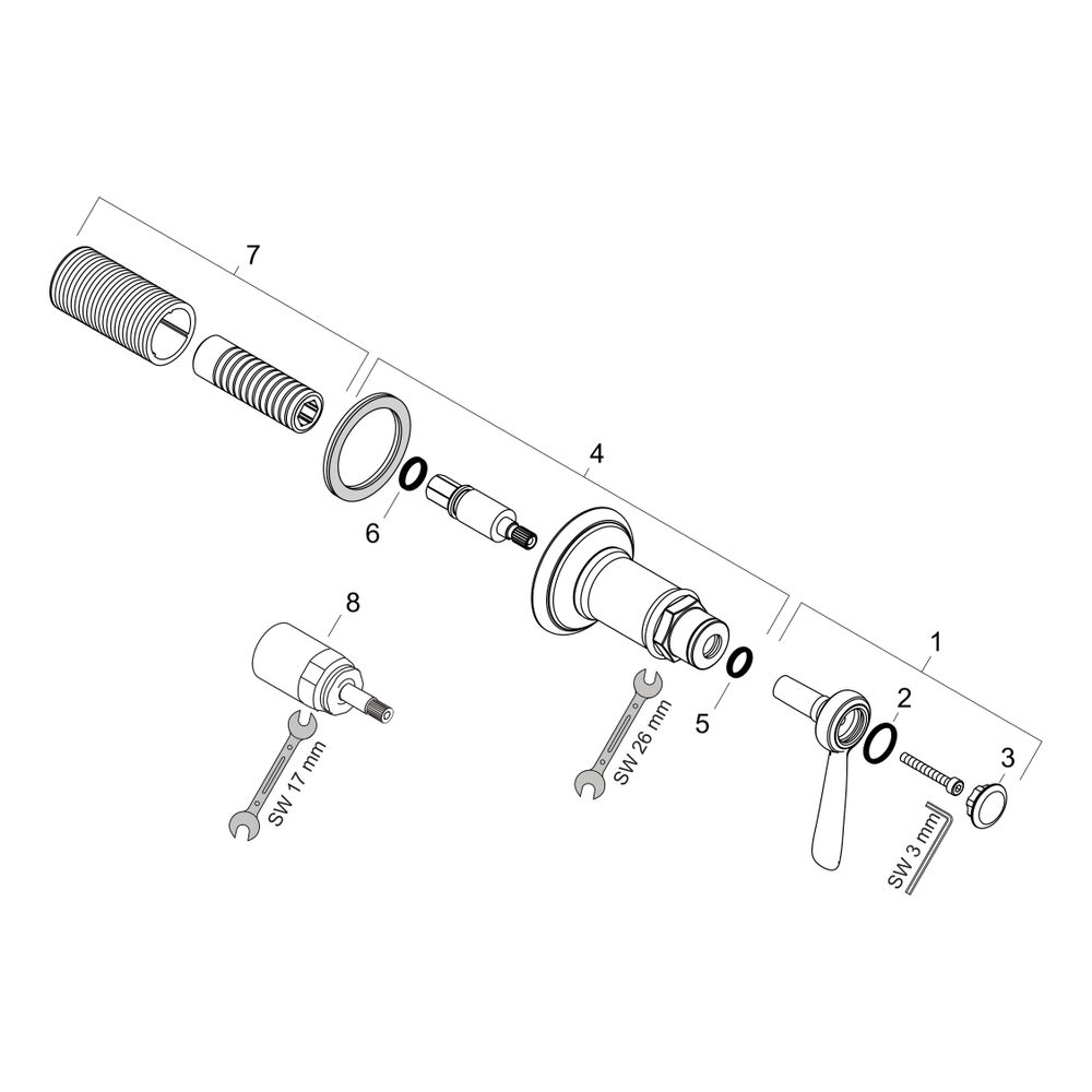 Hansgrohe AXOR Montreux Absperrventil Unterputz, Hebelgriff, DN 15/DN 20, Chrom... HANSGROHE-16872000 4011097784823 (Abb. 2)