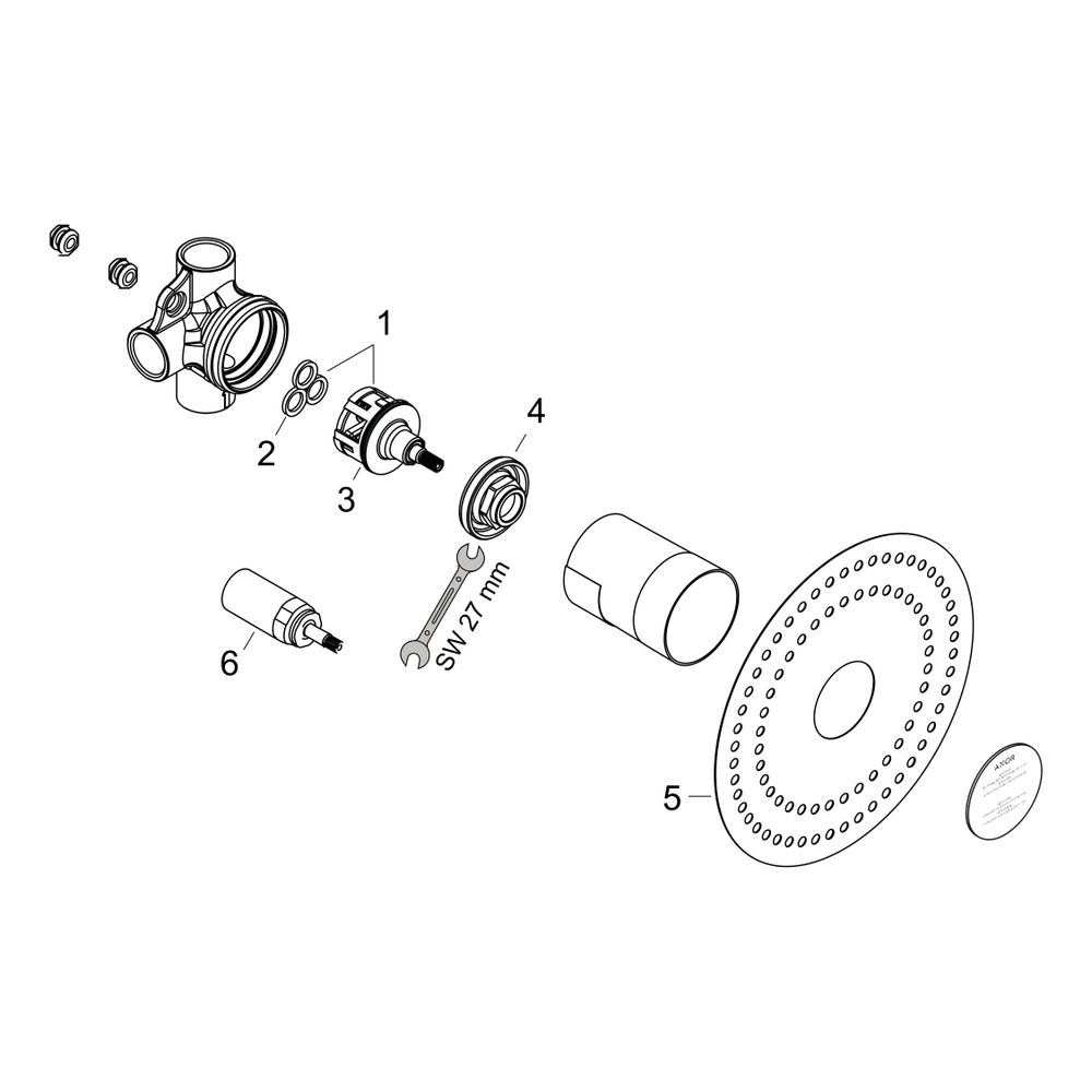 Hansgrohe AXOR Grundkörper für Ab- und Umstellventil Trio Unterputz, 2 Verbraucher... HANSGROHE-16982180 4059625032183 (Abb. 2)