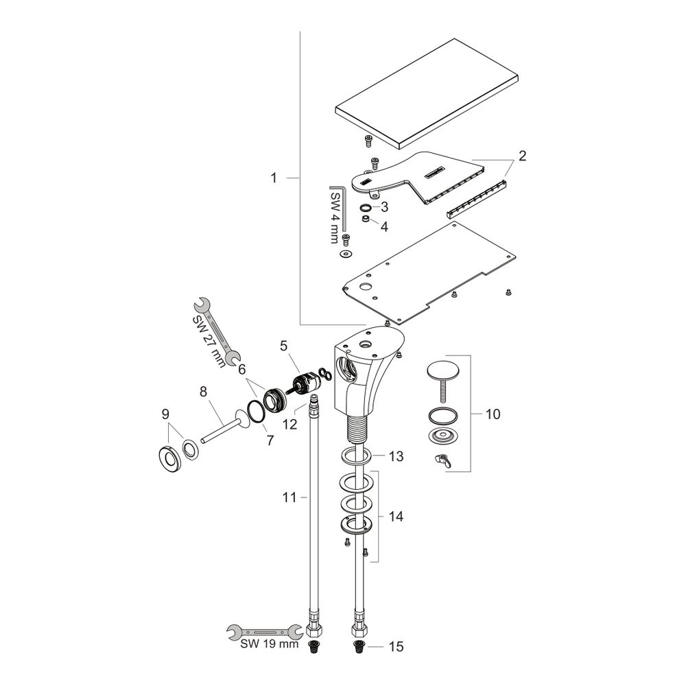 Hansgrohe AXOR Massaud Einhebel-Waschtischmischer 110mm, 4l/min, Ablaufgarnitur, Ch... HANSGROHE-18010000 4011097519876 (Abb. 2)