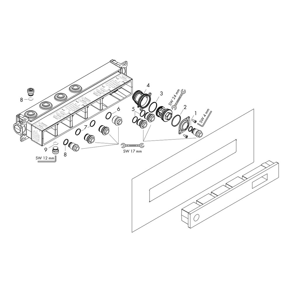 Hansgrohe AXOR Grundkörper für Thermostatmodul Select für 2 Verbraucher, Rp 3/4", D... HANSGROHE-18310180 4059625036082 (Abb. 3)