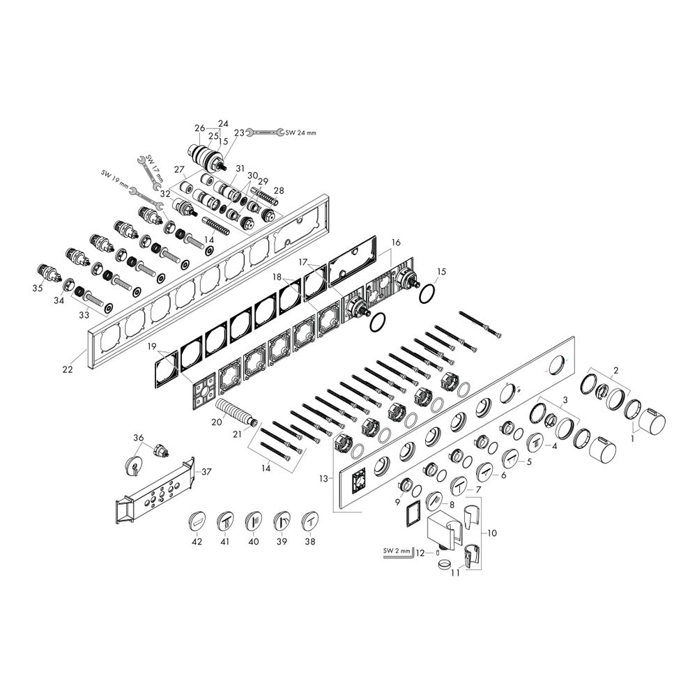 Hansgrohe AXOR ShowerSolutions Thermostatmodul Select 670x90mm, Unterputz für 5 Ver... HANSGROHE-18358820 4059625168905 (Abb. 2)